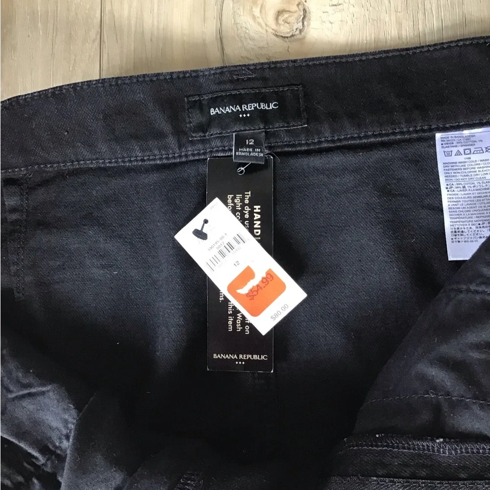 Banana Republic Denim‎ Mini Skirt Women Size 12 Black Pockets Casual Cargo NWT